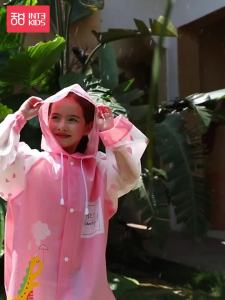 Áo Mưa Trẻ Em Bé Trai Trẻ Em Nước Bé Gái Mẫu Giáo Trong Suốt Học Sinh Tiểu Học Áo Mưa Khủng Long Áo Mưa