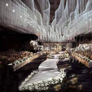 Plafon Tenda Dekorasi Arus Transparan Tile - Dekorasi Tenda Wedding Meteran