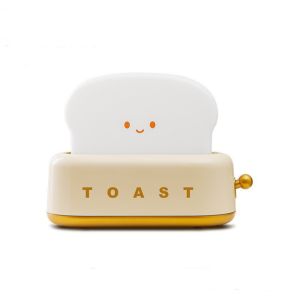 DAMONJ Dimmable Toaster Lamp Cartoon Energy Saving Mini Table Lamp Kawaii USB Toaster Nightlight Bedroom