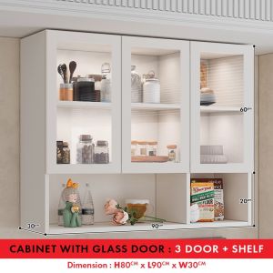 F&F: High Gloss Kitchen Cabinet / Kabinet Dapur / Wall Kitchen Cabinet / Rak Dapur / Almari Dapur