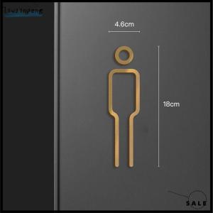 [liujinpeng] Black Color Toilet Sign Plate Brass Wash Room Door Wall Label Sticker Wc Holder Signage Board