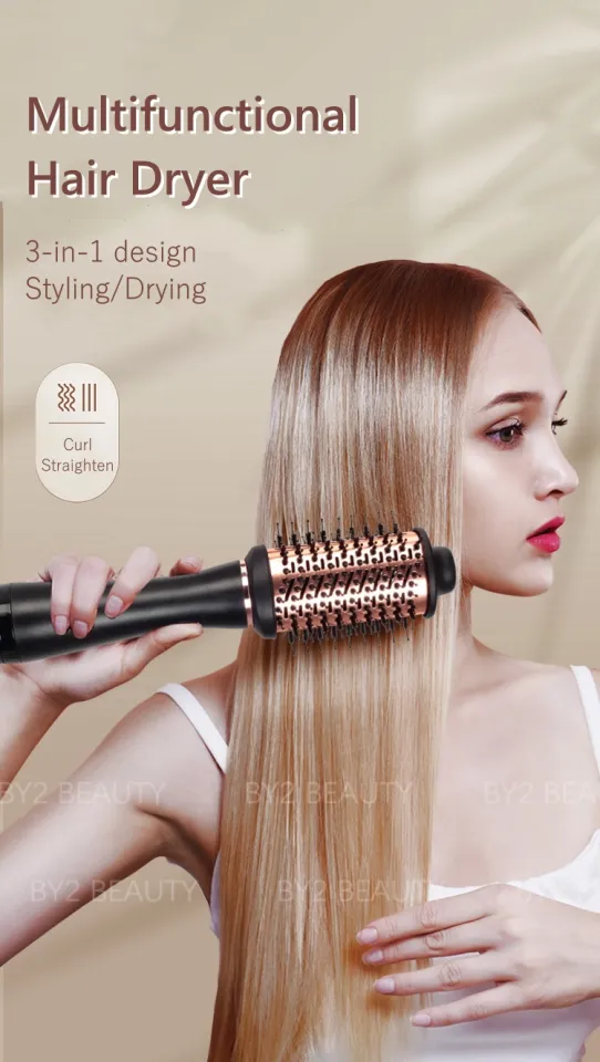 BY2 Hot Hair Blow Dryer Brush 3-in-1 Styling Tool for