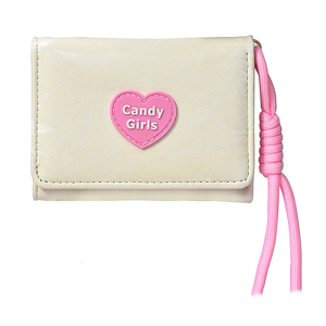 Modern Compact Money Organizer With Lovely Heart Pattern Contrast Color And Dedicated Sections