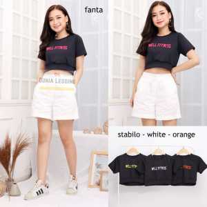 Dunia Legging Ols - Kaos Crop / Mesh / Senam / Yoga / Aerobic / Santai Wanita Olahraga Well Fitness