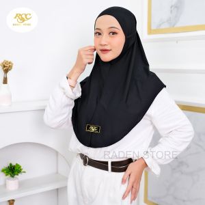 RADEN | HIJAB Bergo Hamidah Tali Non Pad Jilbab Instan Size M Dzavina Bahan Jersey
