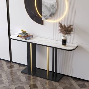 Hallway Cabinet Table Porch Console Table Long Table Hallway Console Table Side Console Table Semicircle Stone Plate malist Modern malist 玄关桌