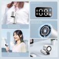 Quạt Sò Lạnh Mini Cầm Tay Tích Điện 100 Mức Gió, Pin 4000mAh, Có Sò Lạnh, Màn Hình Led, Gấp Xoay Tiện Lợi, Đèn Pin,Tặng Kèm Dây Đeo. 