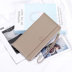 Royal Bagger Long Wallets for Women Genuine Cow Leather Ultra-thin Zipper Phone Purse Large Capacity Fashion Wrist Wallet 6299
