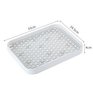 TOM Drain Tray Double Tray Deck Kitchen Household Tea/Fruit Tray Rectangular Shelf Bowl Dish Drain Tray