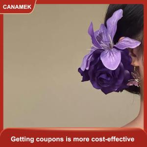 【CANAMEK】 1PC Bohemian kỳ nghỉ phong cách hoa Clip tóc thời trang mô phỏng hoa kẹp tóc cho phụ nữ cô gái ngọt ngào Phụ Kiện Tóc Quà Tặng