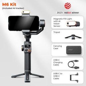 Hohem iSteady M6 Kit with AI Magnetic Tracking Part 360° Infinite Spin Shot Ultra-Wide-Angle Shots - 1 year warranty