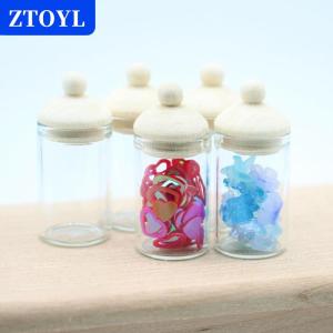 [COD] ZTOYL โหลแก้วใสสำหรับบ้านตุ๊กตา1 12 4ชิ้นขวดเก็บของในครัวขนาดเล็กอุปกรณ์ตกแต่งบ้านตุ๊กตา
