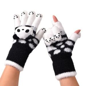 OUREAL 1pair Vải dệt mềm mại Găng tay mùa đông Găng tay lông mềm Mở Đầu Ngón Tay Găng tay dệt mùa đông Quà tặng Cổ tay áo có gân Găng tay cảm ứng Viết lách