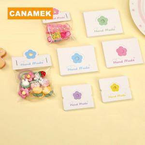 【CANAMEK】 100pcs Lot Foldable Packaging Paper Cards Colorful Flowers Cards For Handmade Jewelry Retail Hang Tag Flowers Display Cardboard