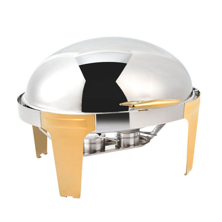 Stainless Steel Oval Chafing Dish Round Food Warmer Buffet Server For ...