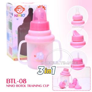 [BISA COD] 3in1 Botol Susu Anak Bayi NINIO Karakter Lucu Baru Lahir BTL-08 / Training Cup Botol Bayi Belajar Minum Sedotan Karakter Anti Tumpah  Bayi