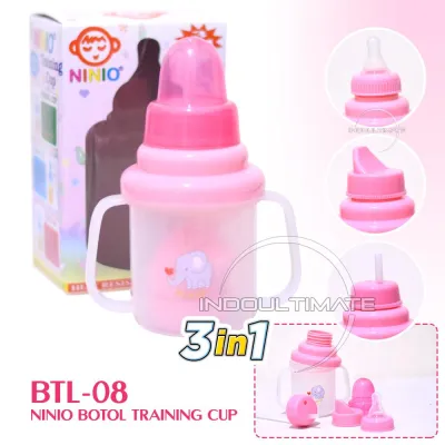 Botol Minum Bayi NINIO 3 in 1 Botol Susu Bayi Training Cup Botol Bayi BY BTL-08