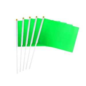 10Pcs 14x21cm Bendera Tangan Stik / Blank Hand Flag / Bendera Pawai