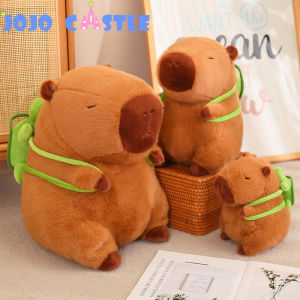 JOJO CASTLE Tiktok Fluffy Capybara Plush Doll Kawaii Capybara With Tortoise Stuffed Toy Stuffed Animals Kids Juguetes Birthday Gift Home Decor 卡皮巴拉 水豚鼠