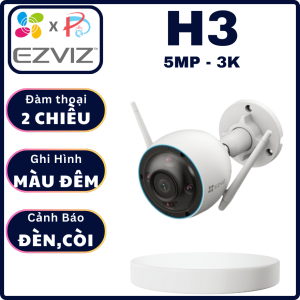 CAMERA IP WIFI EZVIZ H3 5MP 3K - Ghi màu ban đêm Đàm thoại 2 chiều Cảnh báo bằng Đèn Còi