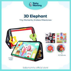 Babymommy👶Baby Tummy Time Mirror Toys【Mirror Cloth Book】High Contrast Activity Crawling Book Buku Kain Cermin 儿童折叠镜子书