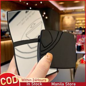 Small Black Square Mirror Black Folding Mirror Square Double-Sided Folding Mirror Student Makeup Mirror Portable WomenS Cosmetic Mirror Compact Pocket Cosmetic Mirror Mini Girls Mirror Black Square Portable Cosmetic Mirror Folding Flip Fashion