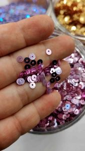 SEQUIN RAMBOCI PAYET MODEL FLAT BULAT RATA UKURAN 4 MM PER 10 GRAM KUALITAS HALUS BAGUS KILAU