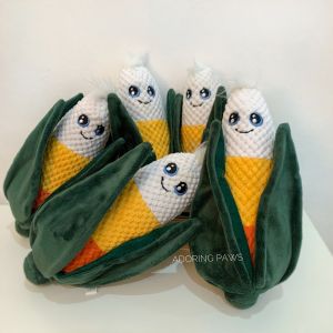 Squeaky Halloween Evil Corn Candy Interactive Hide Treats Snuffle Plush Pet Dog Puppy Cat Soft Toy with Squeaker Sound