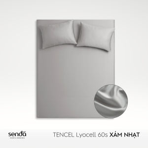 Bộ ga gối 3 món Lụa Tencel Sen Đá Home Bedding cao cấp trơn màu set 2 vỏ gối 1 ga giường bo chun 1m6 1m8 2m2