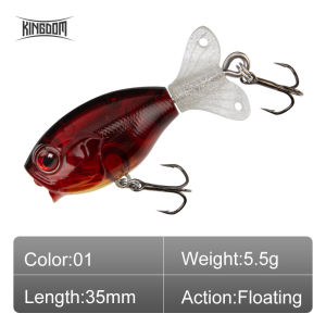 Kingdom fishing lures GOLDPOP Fishing Lures 35mm Floating Whopper Popper&Sinking Pencil Hard Bait Soft Rotating Tail Topwater Plopper Wobblers
