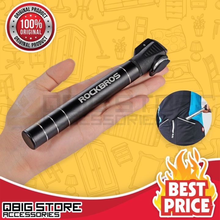 Pompa Tascabile Portatile ROCKBROS Con Cricchetto 120PSI AV/FV Pompa Per Pneumatici Ultraleggera In Lega Di Alluminio Gonfiatore Pompa Per Pneumatici Da Ciclismo - Foto 3