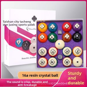 Yalecon Platinum Edition Black Eight Crystal Billiard Balls American Style Sixteen Color Pool Cue Snooker Balls Standard Large Size