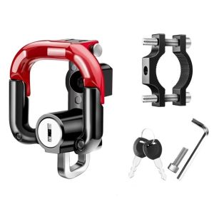 SH Aluminum Alloy Motorcycle Helmet Hook Anti-Theft Lock Double Hook Helmet Holder Accessories Installation Tool Helmet Hanger Motorcycle Use