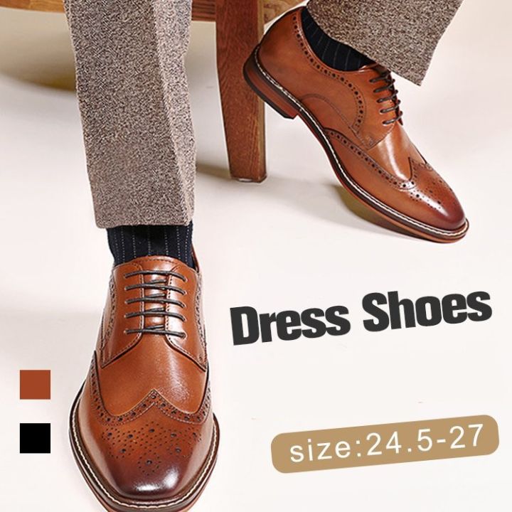 Brogue Carved Men's Leather Business Shoes