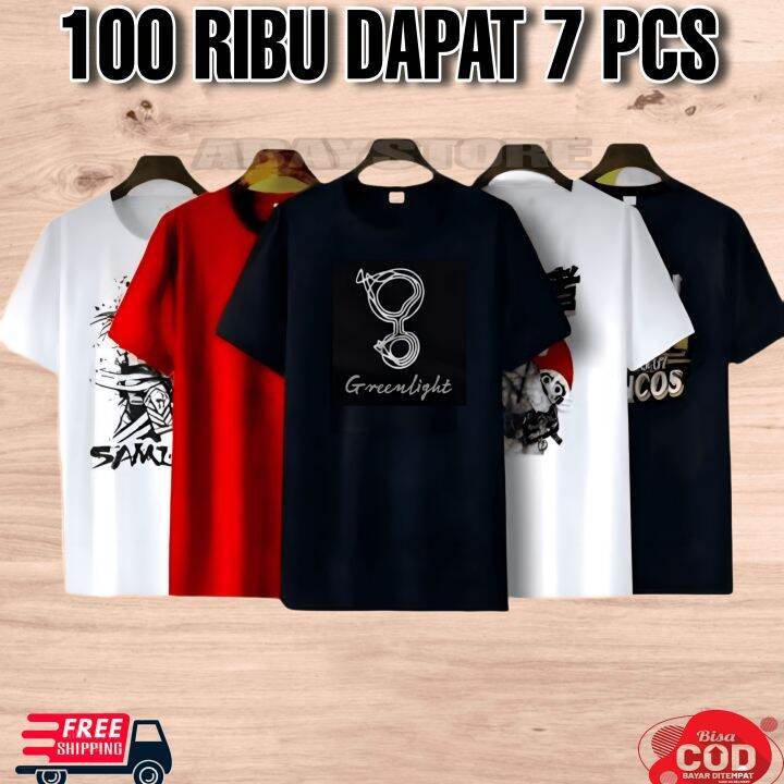 Baju Kaos Pria Motif Distro Ribu Dapat Pcs Lazada Indonesia