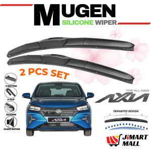 PERODUA NEW AXIA 2023 JAPAN MUGEN SILICONE WIPER Front Windshield Windscreen Clear Wiper Blade Silent Kereta 汽车雨刷扫水器