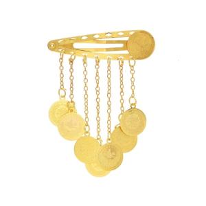 Vàng Mặt Dây chuyền mạ kẹp tóc đồ trang trí cô dâu Mũ nón thời trang barrette Phụ kiện tóc dân tộc cho phụ nữ