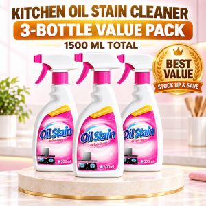 Kitchen Oil Stain Cleaner Spray 500ml Powerful Degreaser for Range Hood Stovetop Tiles Pots Pans