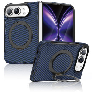 For Iphone 18 Ultra Foldable phone carbon fiber texture case 360° rotating magnetic suction stand slim business anti-scratch