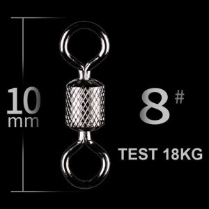 CANGI8 Fishing Tools 1#~14# Solid Rings Sea Fishing Safety Snap Stainless Steel Fishing Swivels Rolling Swivel Fishing Hook Connector Ball Bearing Swivel