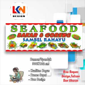 Spanduk Banner Pecel lele Seafood custom model d