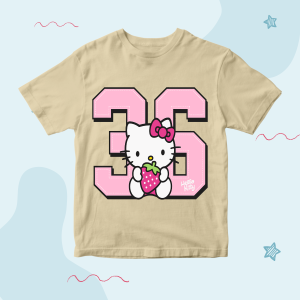 Baju Kaos Distro Anak Perempuan Karakter Number 36 Hello Kitty  - Kaos Anak Cewek Lucu 1 - 10 Tahun