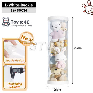 Hisoa Clear Plush Toy Storage Box | Kids Room Organizer for Stuffed Animals & Dolls