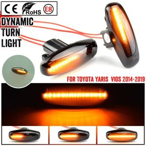 2Pcs LED Dynamic Fender Side Marker Turn Signal Light Blinker Sequential Flowing Indicator Lamp For Toyota Yaris Vios G XLE 2014 2016 2017 2018 2019 2020 2021 2022 2023