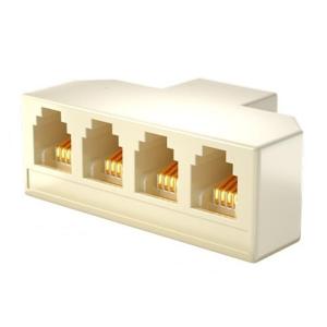 4 Way RJ11 Telephone Splitter 6P4C 6P2C RJ-11 Adapter Connecting Multiple Devices In Tight Space Without Interference