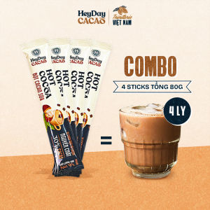 [Tổng 80g] Bột Cacao Sữa Heyday KHÔNG Cholesterone - Combo 4 Gói Tiện Lợi 20g - Vị Chân Thật Của Cacao Sữa - Đậm vị socola nguyên bản