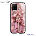 Hontinga Casing For VIVO Y28 Y18 Y18e Y03 Y100 Y200e 5G Y27S Y17S Y21A Y21S Y21T Y22 Y22S Y27 5G Y30 Y30I Y33S Y33T Y35 Y36 5G 4G Y50 Y51 2020 Y51A 2021 Case Cute Cartoon Smile Princess Series Phone Case Tempered Glass Back Casing Hard Cases. 