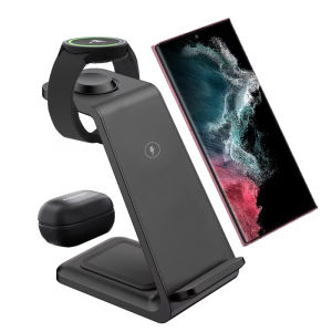 30W Charging Station 3 in 1 Wireless Charger Stand For Samsung S25 S24 S23 Galaxy Watch 7/6/5/4/3/2 Buds3/2/3 Pro Fast Charging