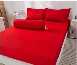 3pc  Bedskirt or Bedsheet Set:  Bed skirt or Fitted Bed sheet + 2PCs Pillowcase Skin-friendly lace double layer