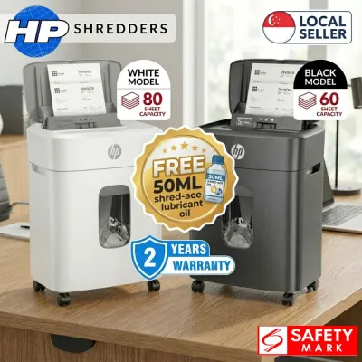 HP High-Security Dual Slot 60/80 Sheet Cross-Cut Paper/CD/Card Shredder + 50ml Oil 2-Year Warranty